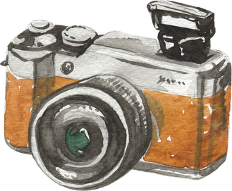 Photo camera watercolor illustration